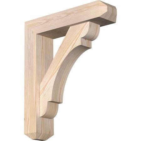 Ekena Millwork Olympic Craftsman Smooth Bracket w/ Offset Brace, Douglas Fir, 5 1/2"W x 22"D x 26"H BKT0604X22X26OLY04SDF